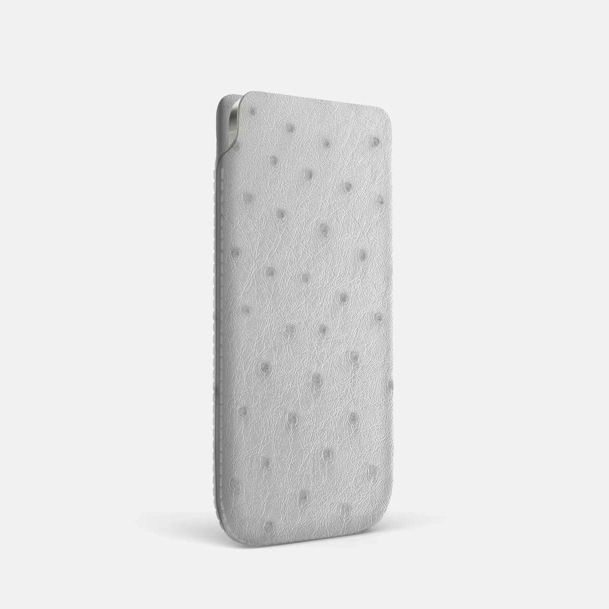 Pouch Case For iPhone 17 Pro In Ostrich -2 | White