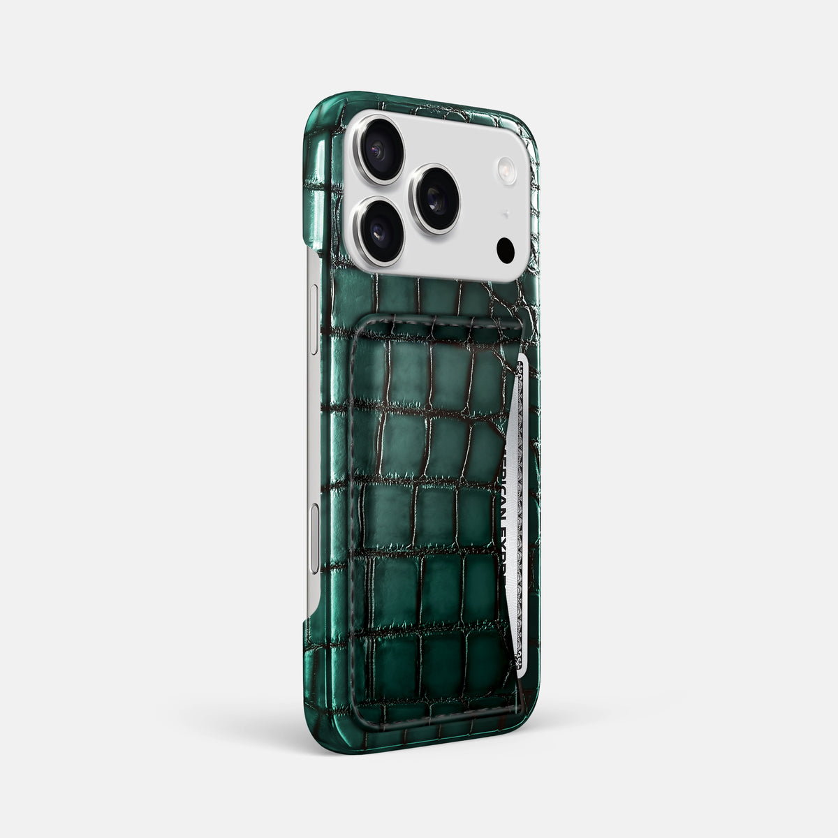 Slim Card Case For iPhone 17 Pro Max In Patina Alligator -2 | Green
