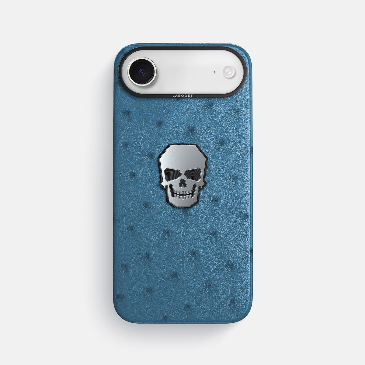 Classic Case With Titanium Skull For iPhone 17 Air In Ostrich -1 | Blue-Jeans-Black