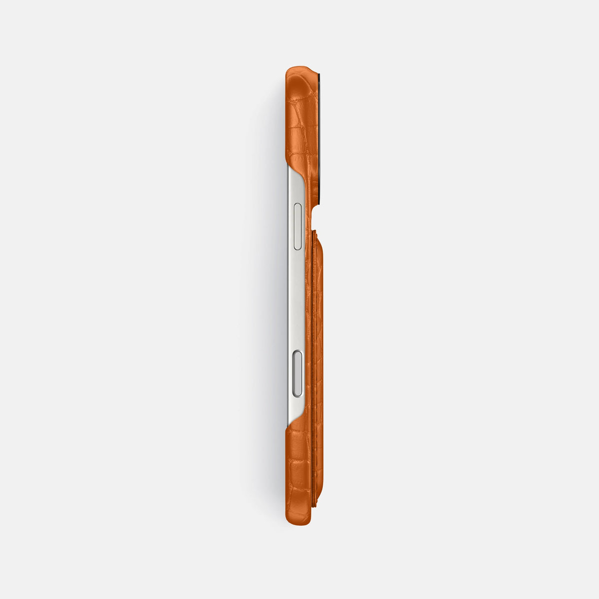 Double Card Case For iPhone 18 Pro Max In Alligator -3 | Orange-Black