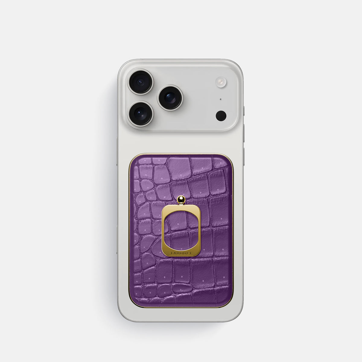 MagSafe Ring For iPhone 17 Pro In Porosus Crocodile -2 | Purple-Gold