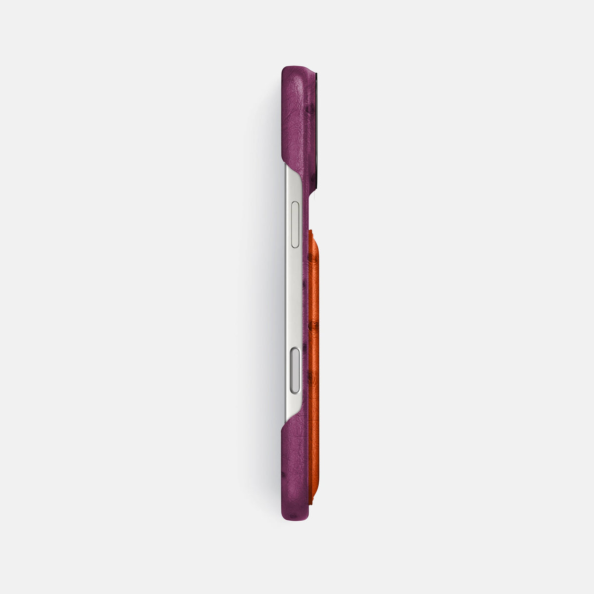 Double Card Case Coloré For iPhone 18 Pro Max In Ostrich -3 | Purple-Black
