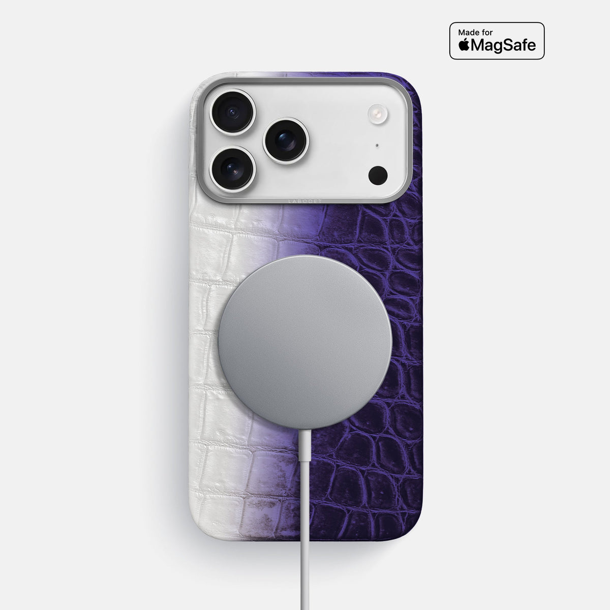 Classic Case For iPhone 18 Pro Max In Himalayan Crocodile -4 | Purple-Steel