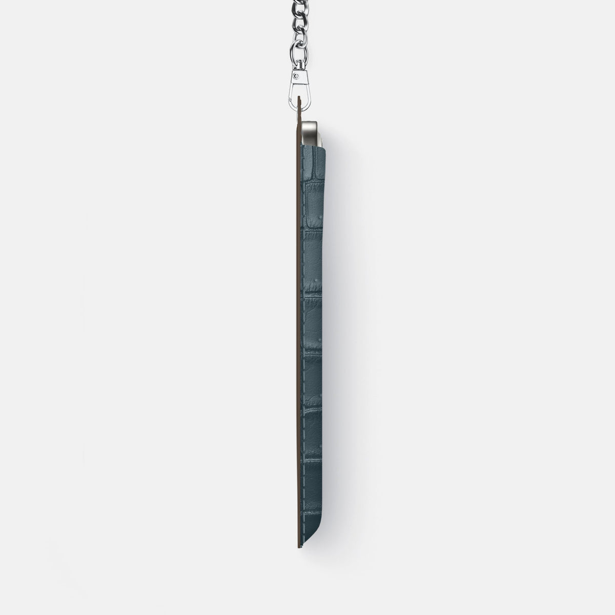 Crossbody Bag For iPhone 18 Pro Max In Porosus Crocodile -4 | Denim-Steel