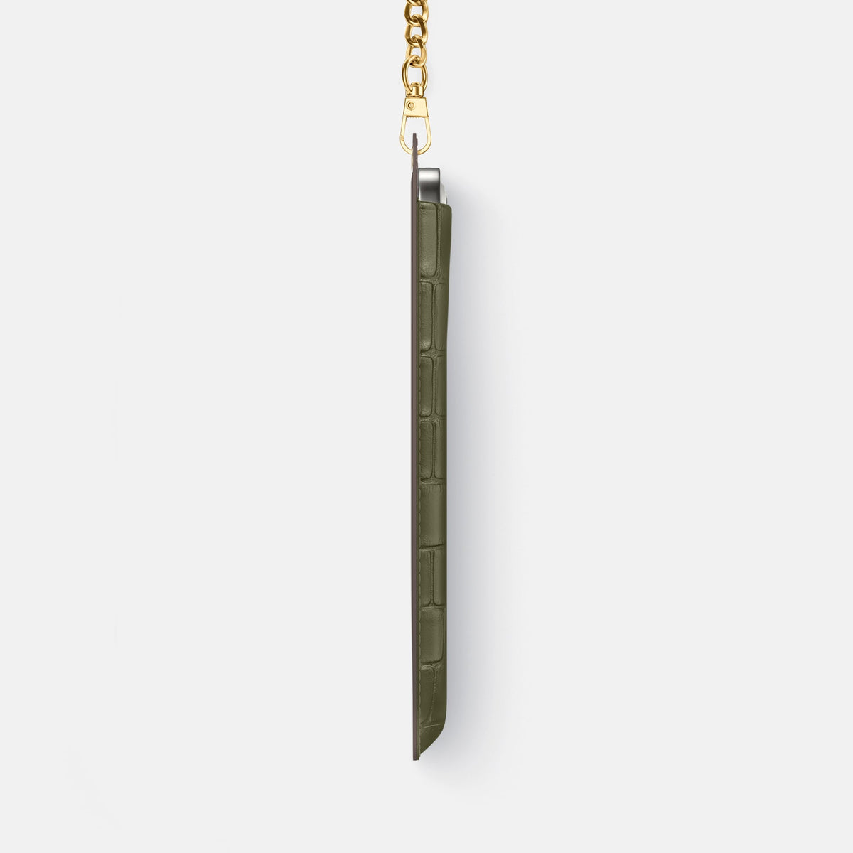 Crossbody Bag For iPhone 18 Pro In Alligator -4 | Kaki-Green-Gold