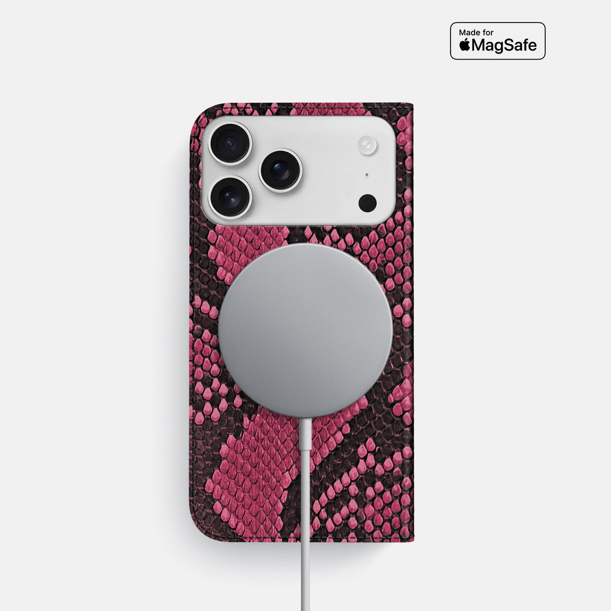 Folio Slim Case For iPhone 18 Pro In Deluxe Python -3 | Burgundy