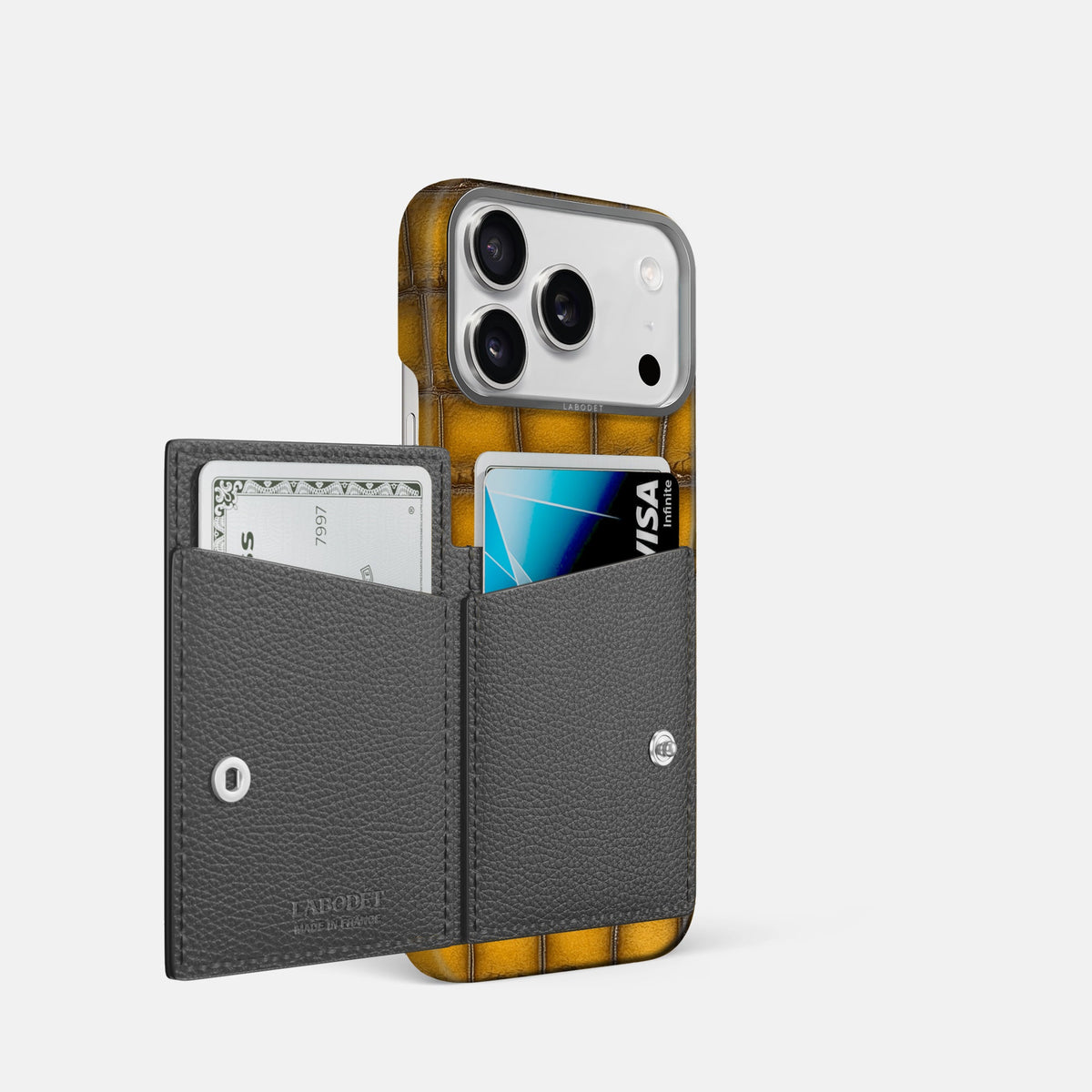 Bi-Fold Case For iPhone 18 Pro In Patina Alligator -2 | Sydney-Steel