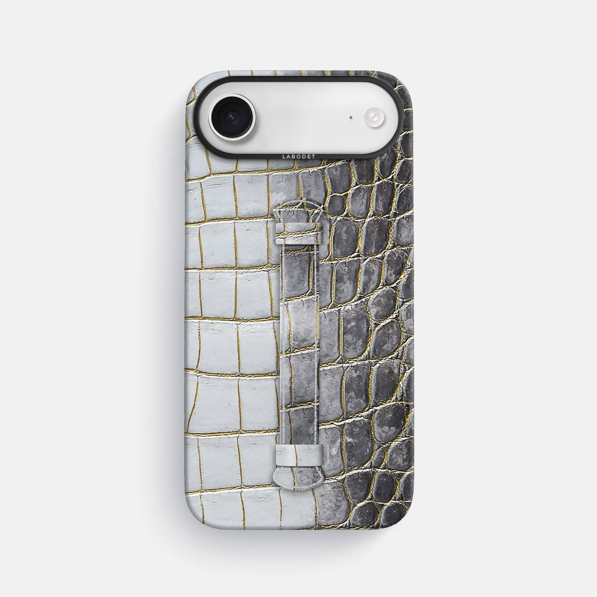 Center Handle For iPhone 17 Air In Himalayan Crocodile -2 | Gold-Black