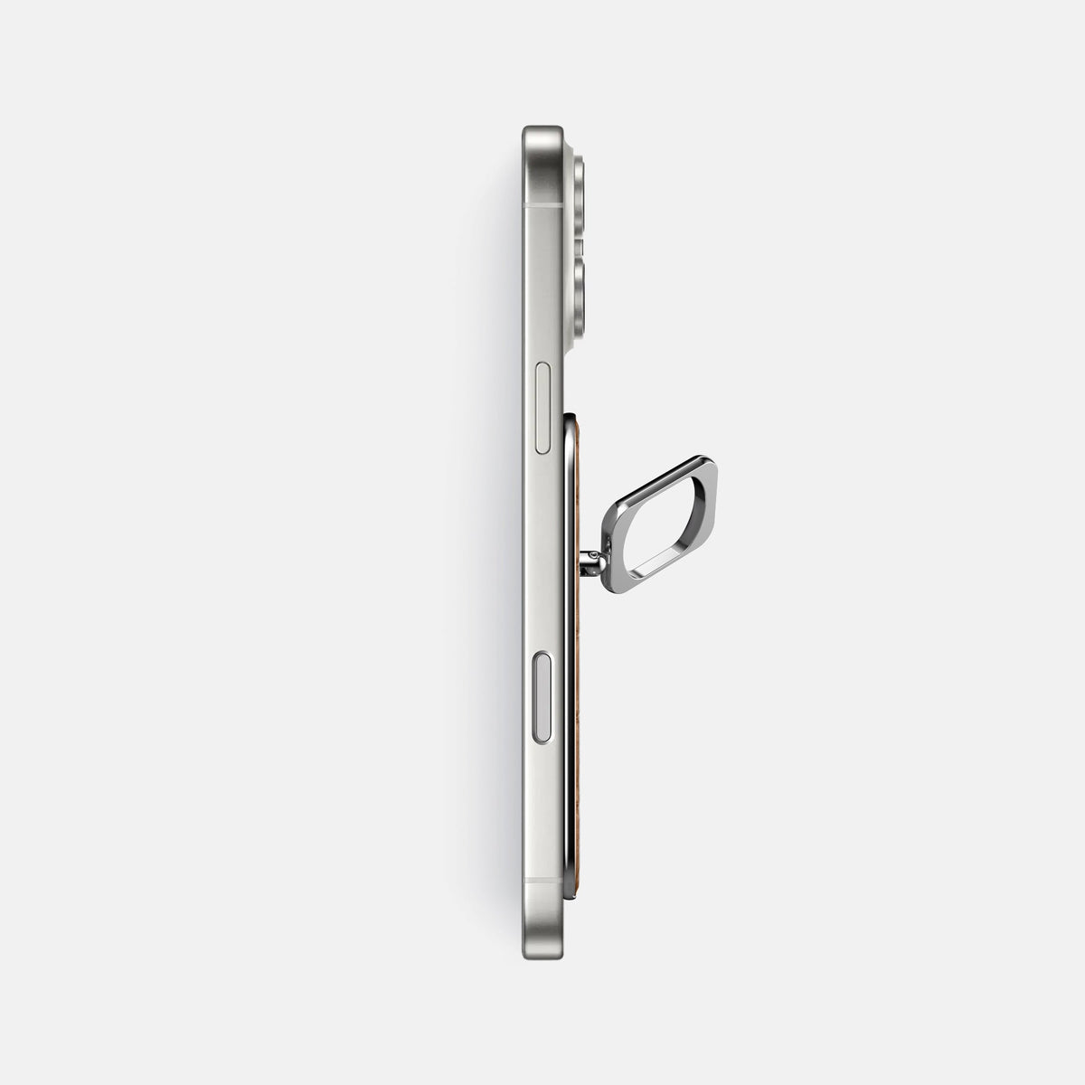MagSafe Ring For iPhone 18 Pro Max In Porosus Crocodile -3 | Milk-Chocolate-Steel