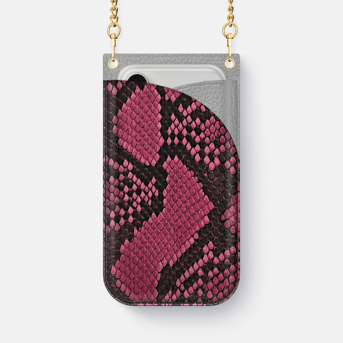 Crossbody Bag For iPhone 18 Pro Max In Deluxe Python -1 | Burgundy-Gold