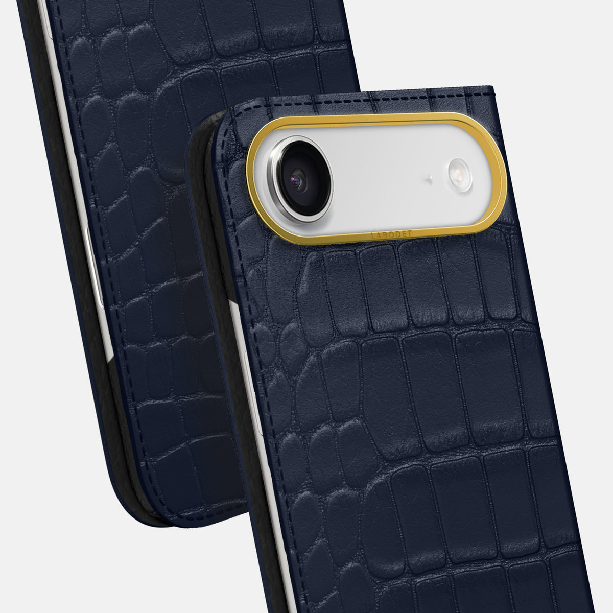 Folio Case For iPhone 17 Air In Alligator -5 | Navy-Blue-Gold