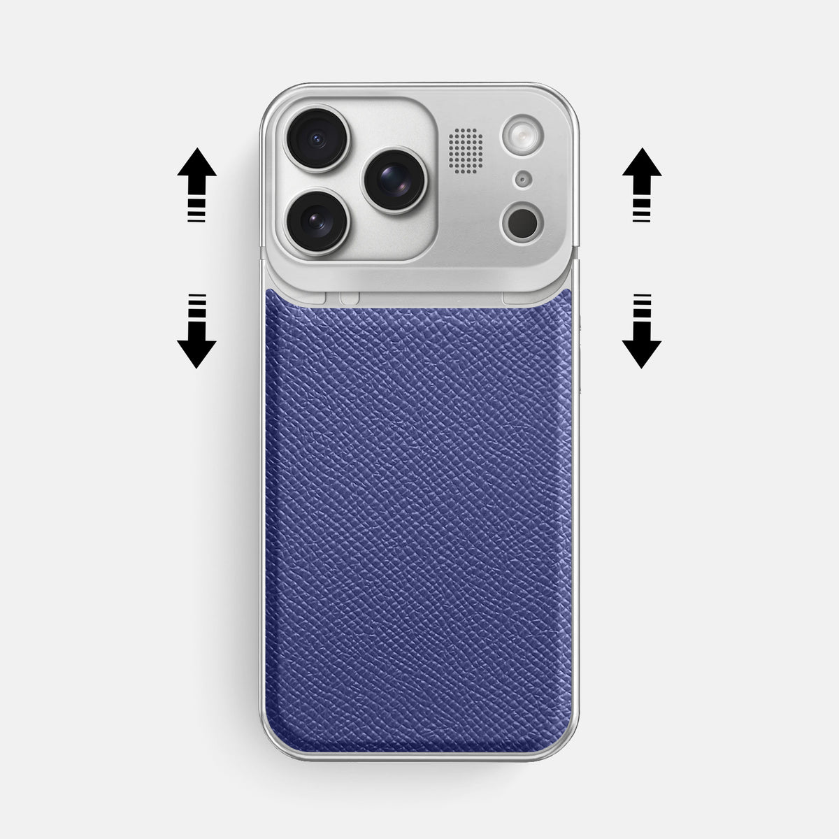 Metal Case For iPhone 17 Pro Max In Epsom-Style Calf -2 | Purple-Steel