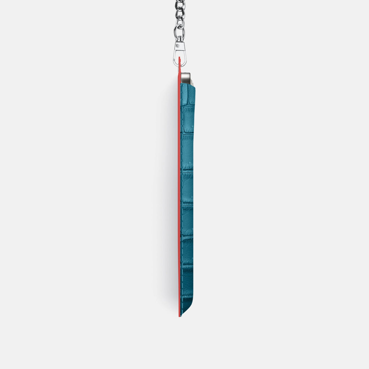 Crossbody Bag For iPhone 18 Pro In Porosus Crocodile -4 | Turquoise-Steel