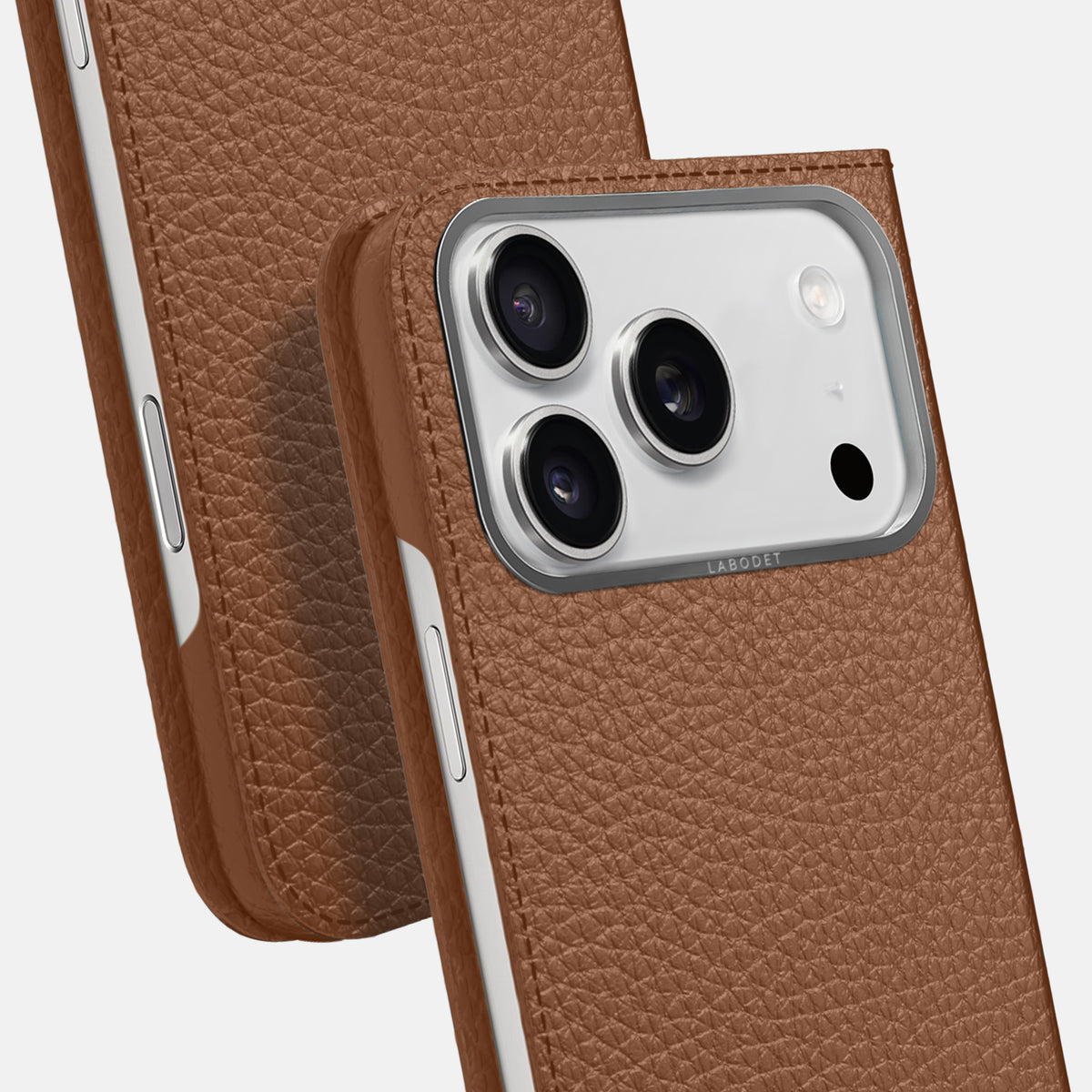Folio Case For iPhone 17 Pro In Calf -5 | Caramel-Steel