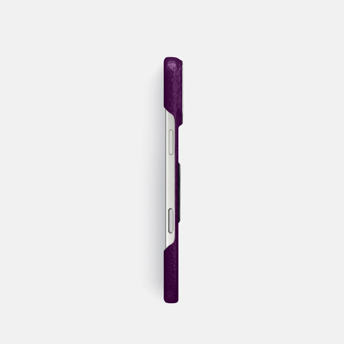 Classic Case With Titanium Skull For iPhone 18 Pro In Calf -3 | Violet-Steel