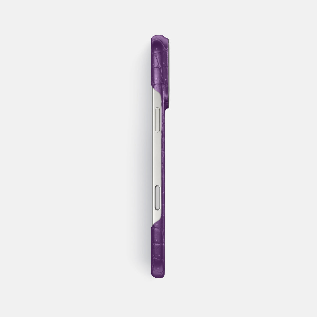 Classic Case For iPhone 17 Pro Max In Porosus Crocodile -3 | Purple-Steel