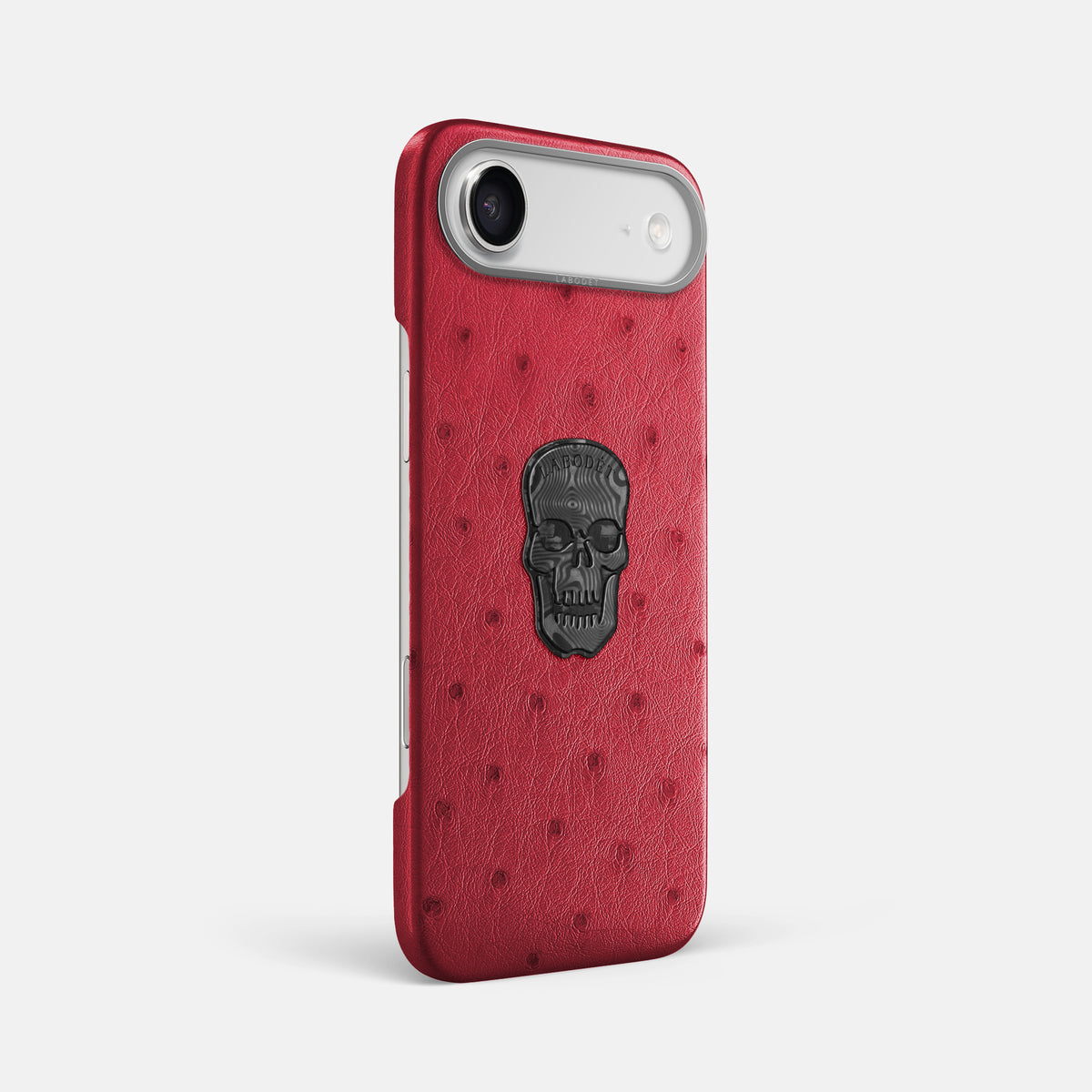 Classic Case With Carbon Skull For iPhone 17 Air In Ostrich -2 | Red-Steel
