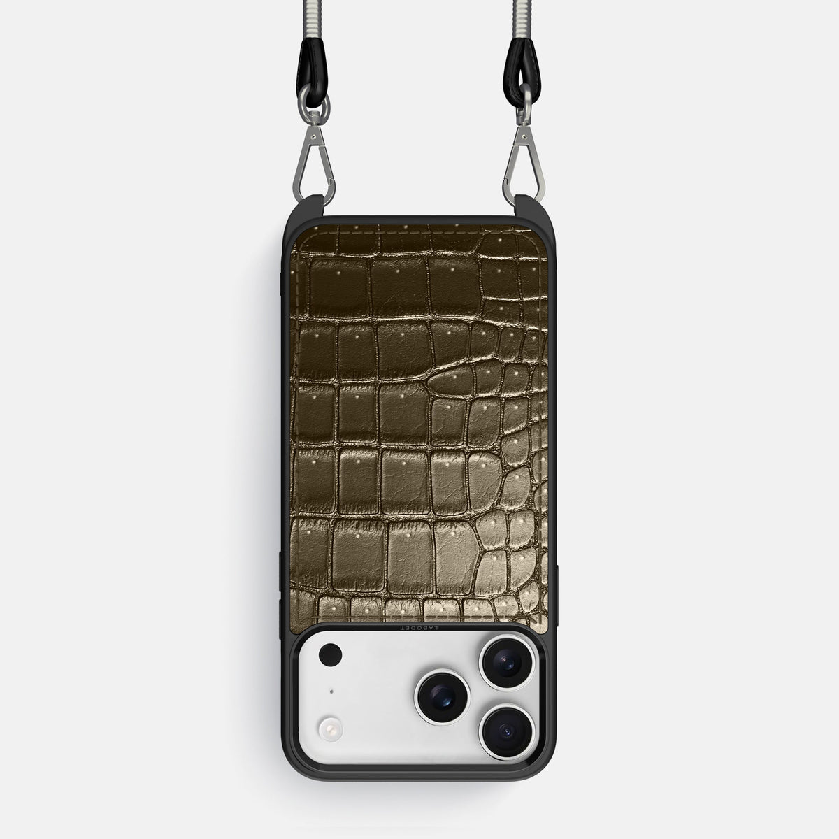 Crossbody Sport Case For iPhone 18 Pro In Porosus Crocodile -1 | Bronze