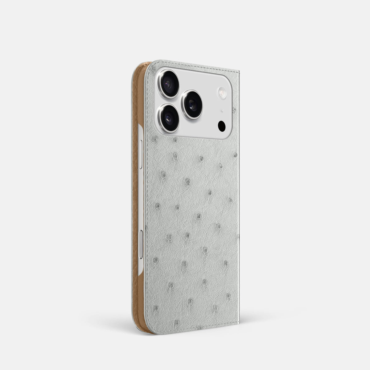 Folio Slim Case For iPhone 18 Pro In Ostrich -1 | White