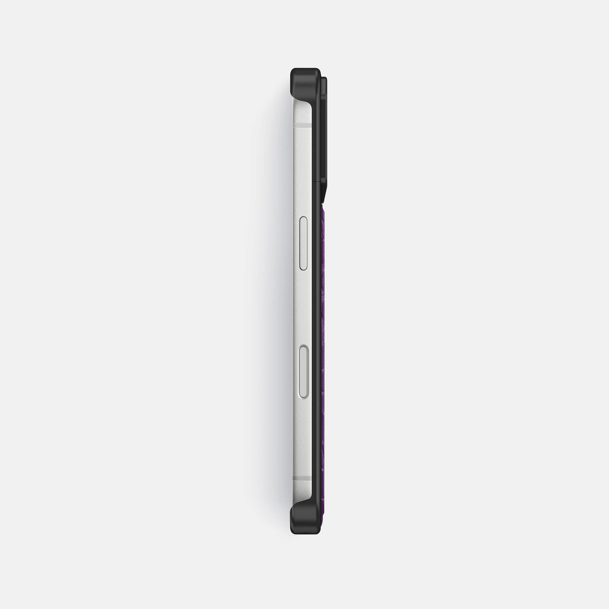 Metal Case For iPhone 17 Pro Max In Alligator -3 | Purple-Black