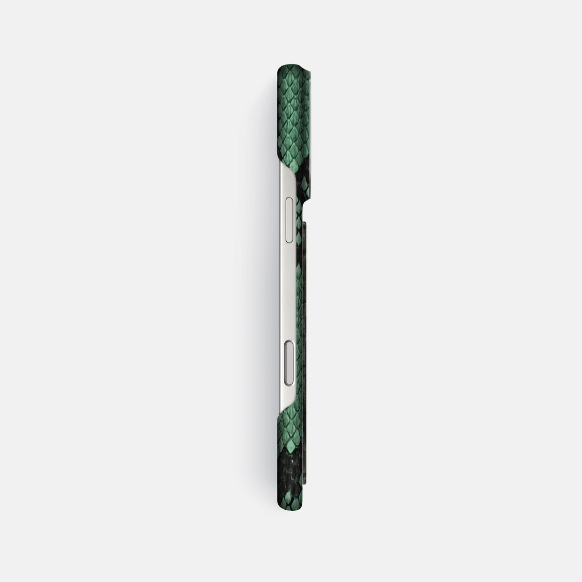 Classic Case With Carbon Dragon For iPhone 17 Pro Max In Deluxe Python -3 | Forest-Green-Steel