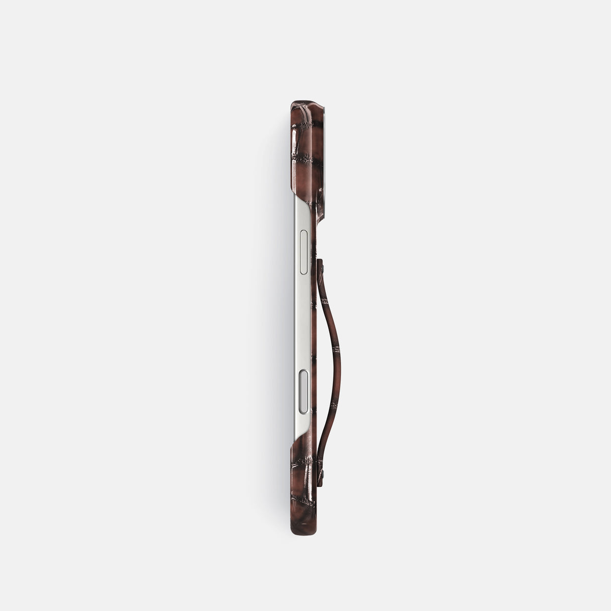 Finger Case For iPhone 17 Pro In Patina Alligator -3 | Havana-Brown-Steel