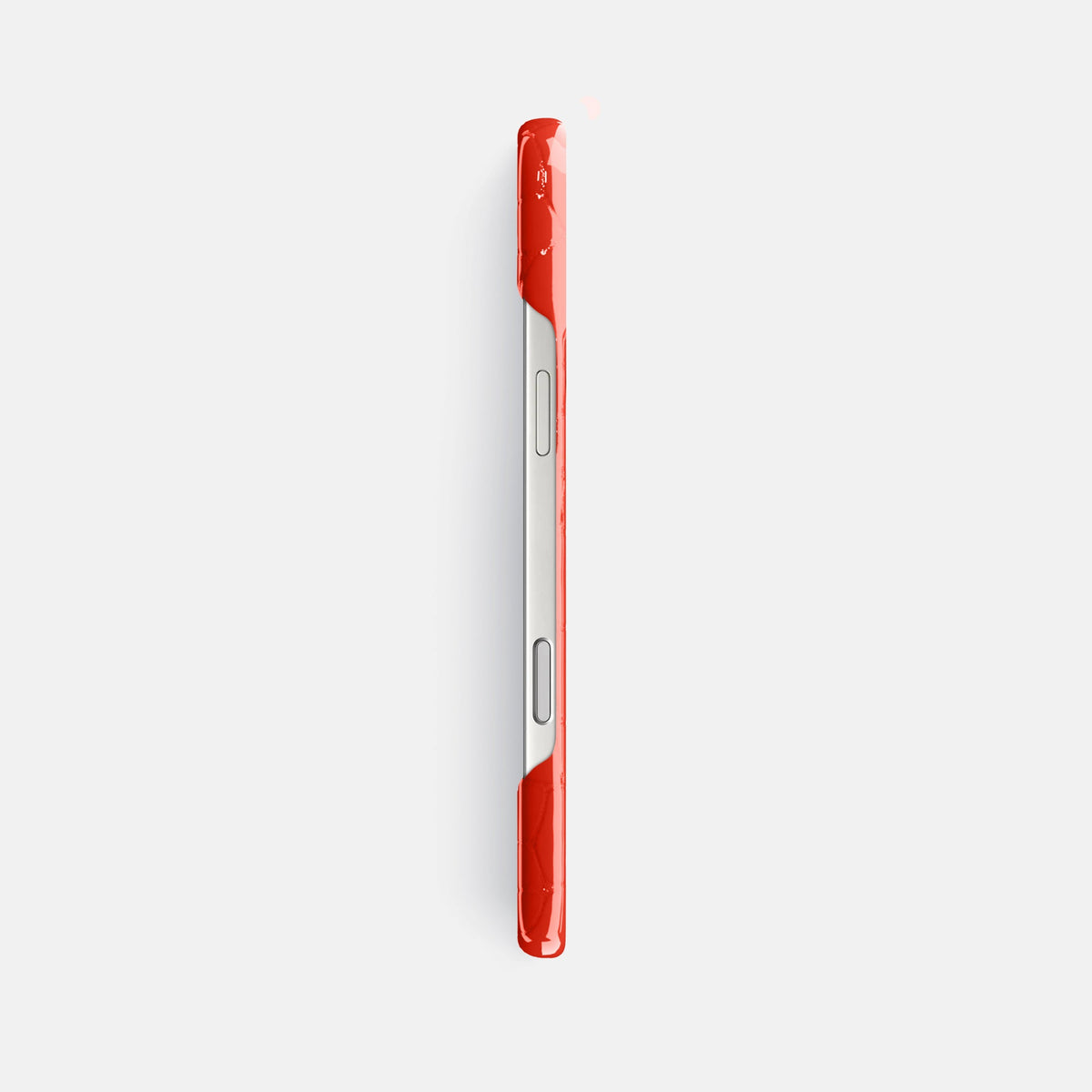 Slim Case For iPhone 18 Pro Max In Shiny Alligator -3 | Coral-Orange