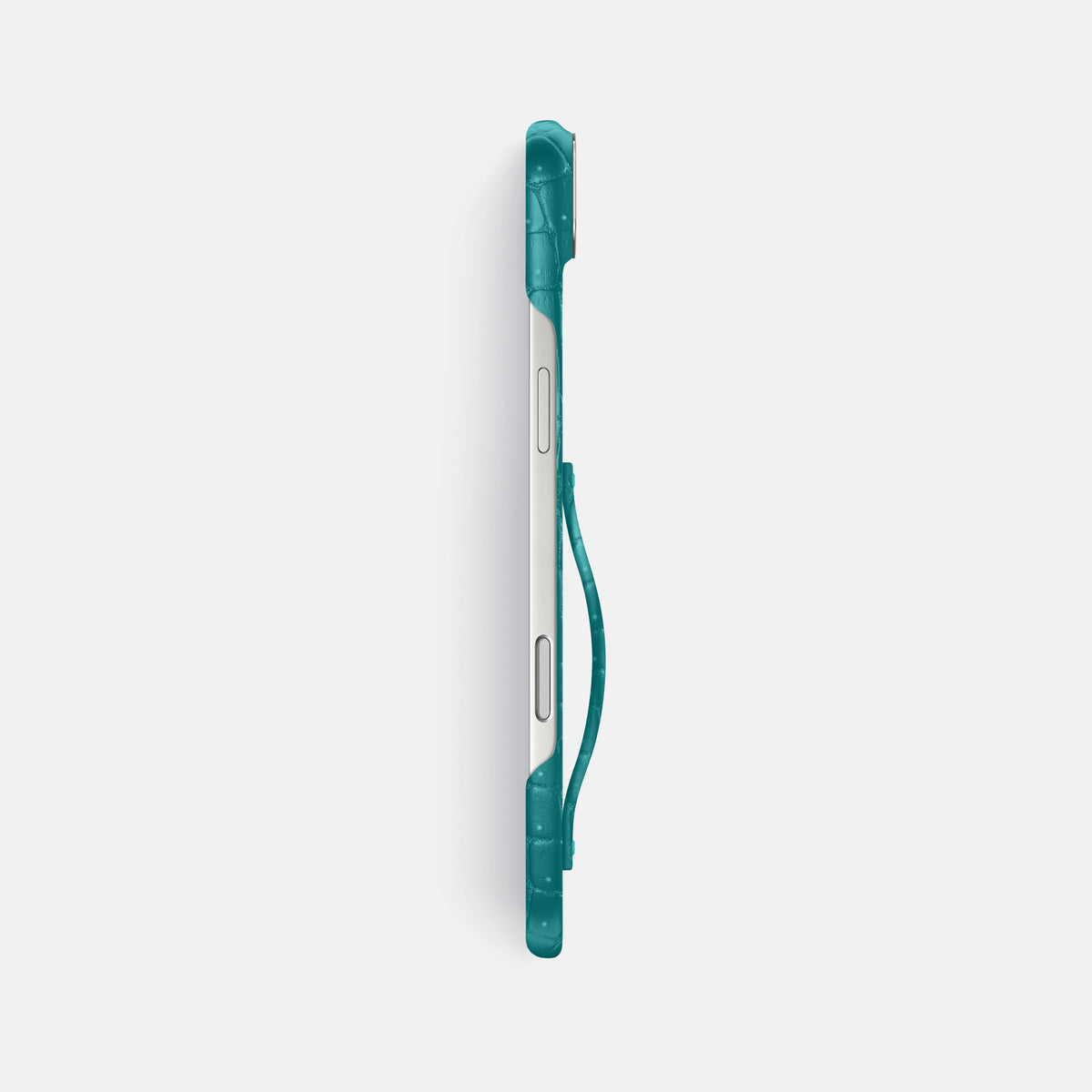 Finger Case For iPhone 17 Air In Porosus Crocodile -3 | Celadon-Steel