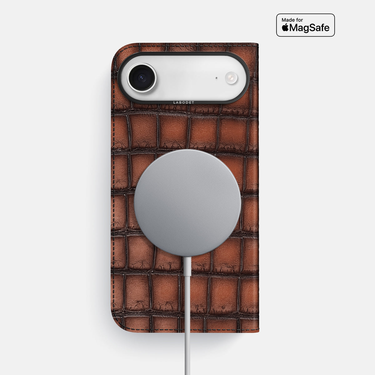 Folio Case For iPhone 17 Air In Patina Alligator -3 | Baobab-Black