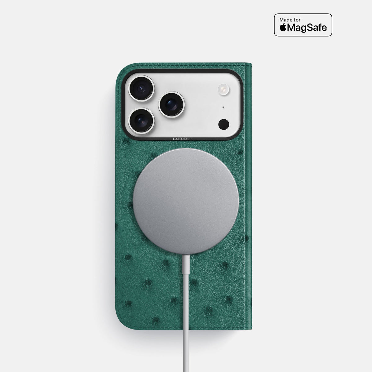 Folio Case For iPhone 18 Pro In Ostrich -3 | Forest-Green-Black