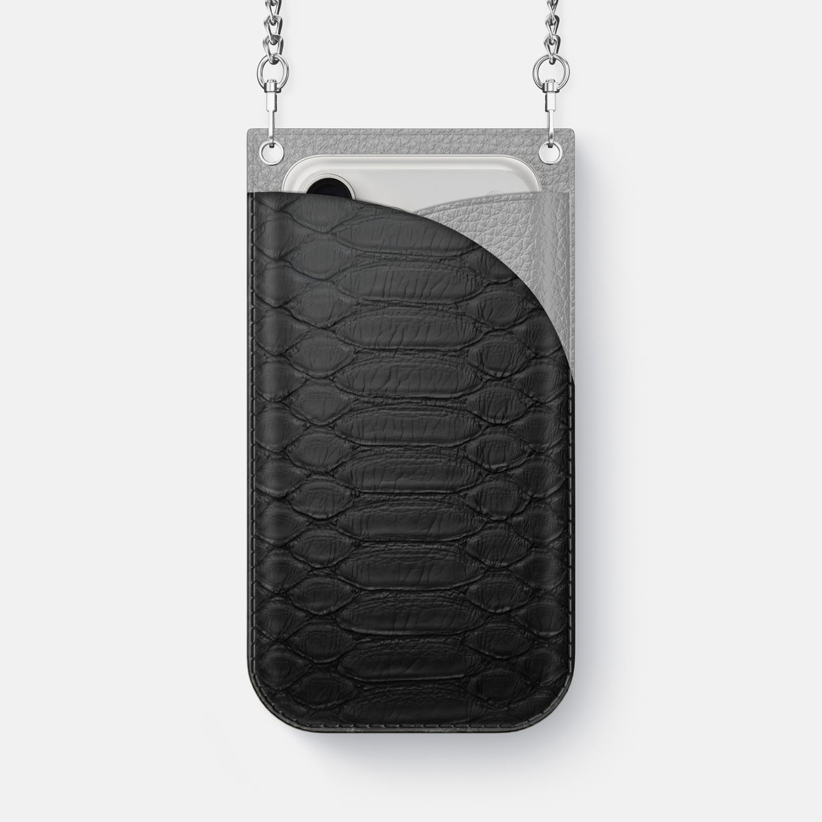 Crossbody Bag For iPhone 17 Air In Python -1 | Black-Steel