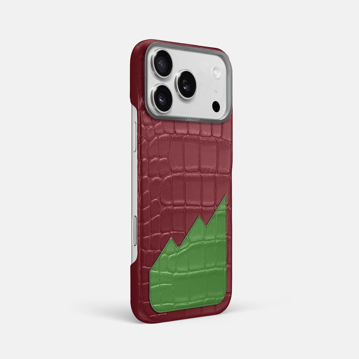 Classic Case With UpOnly For iPhone 18 Pro Max In Alligator -2 | Burgundy-Steel