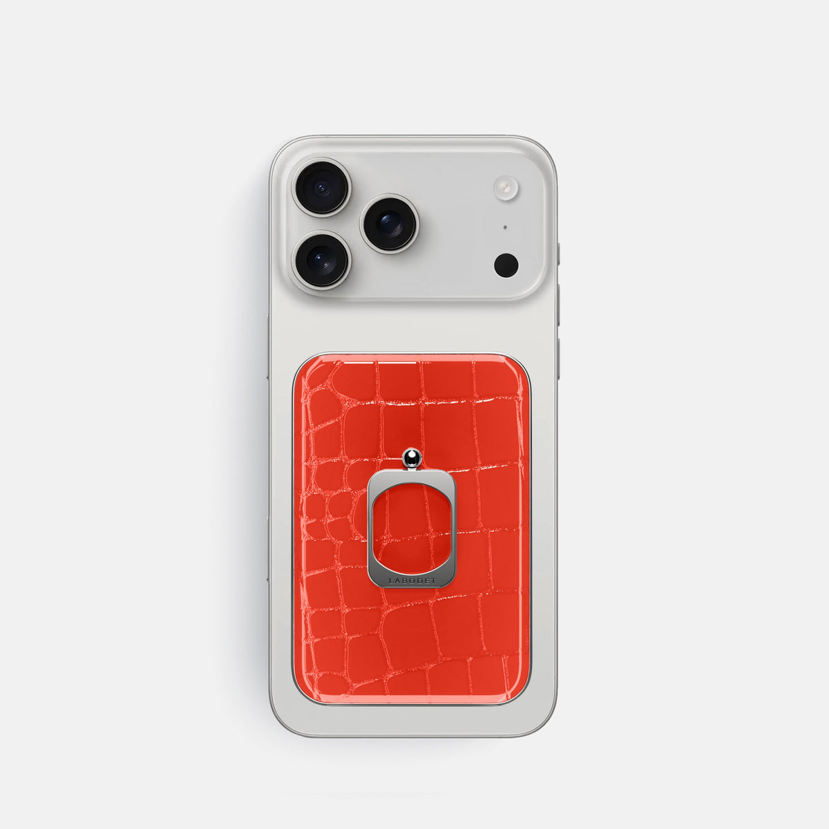 MagSafe Ring For iPhone 18 Pro In Shiny Alligator -2 | Coral-Orange-Steel