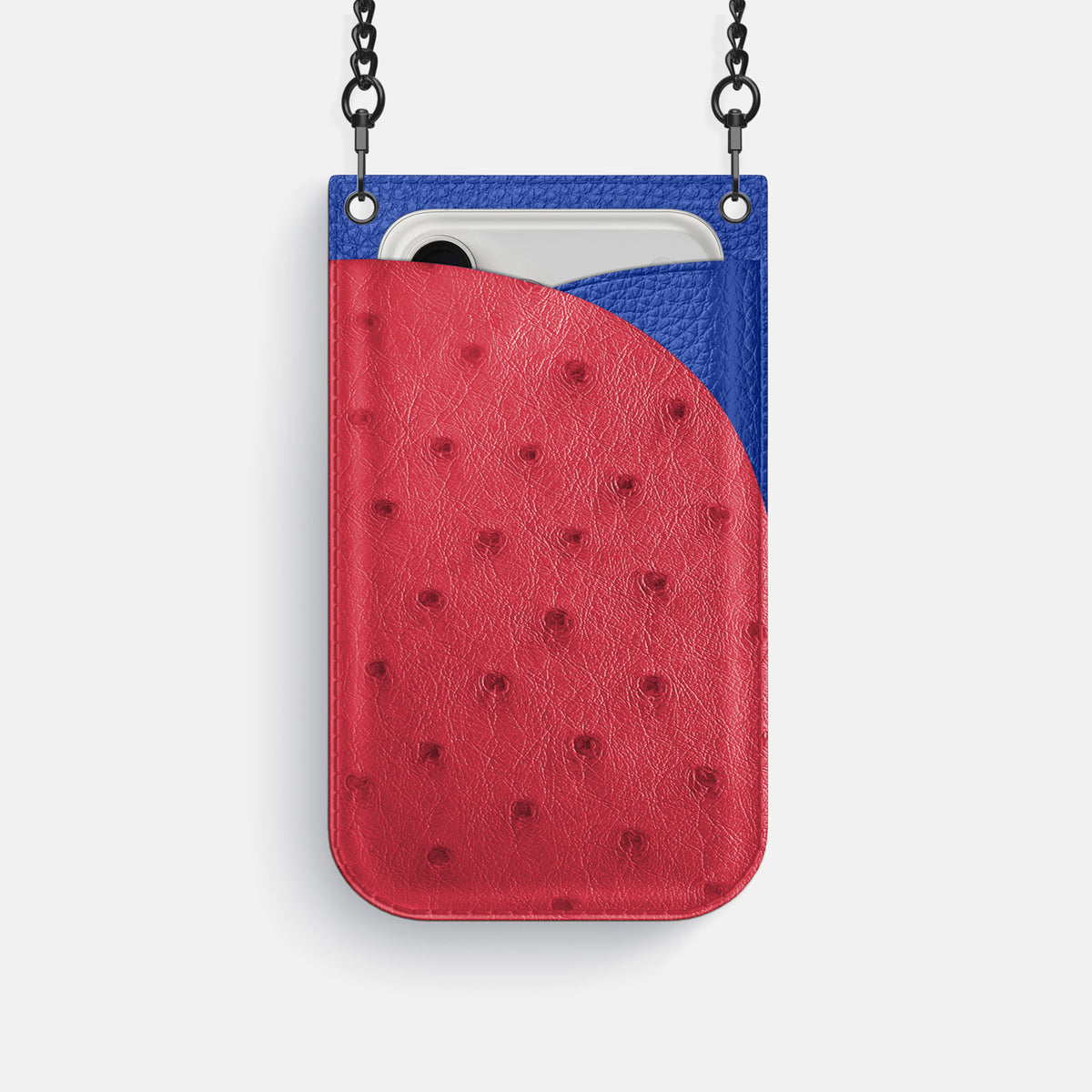 Crossbody Bag For iPhone 17 Pro In Ostrich -1 | Red-Black