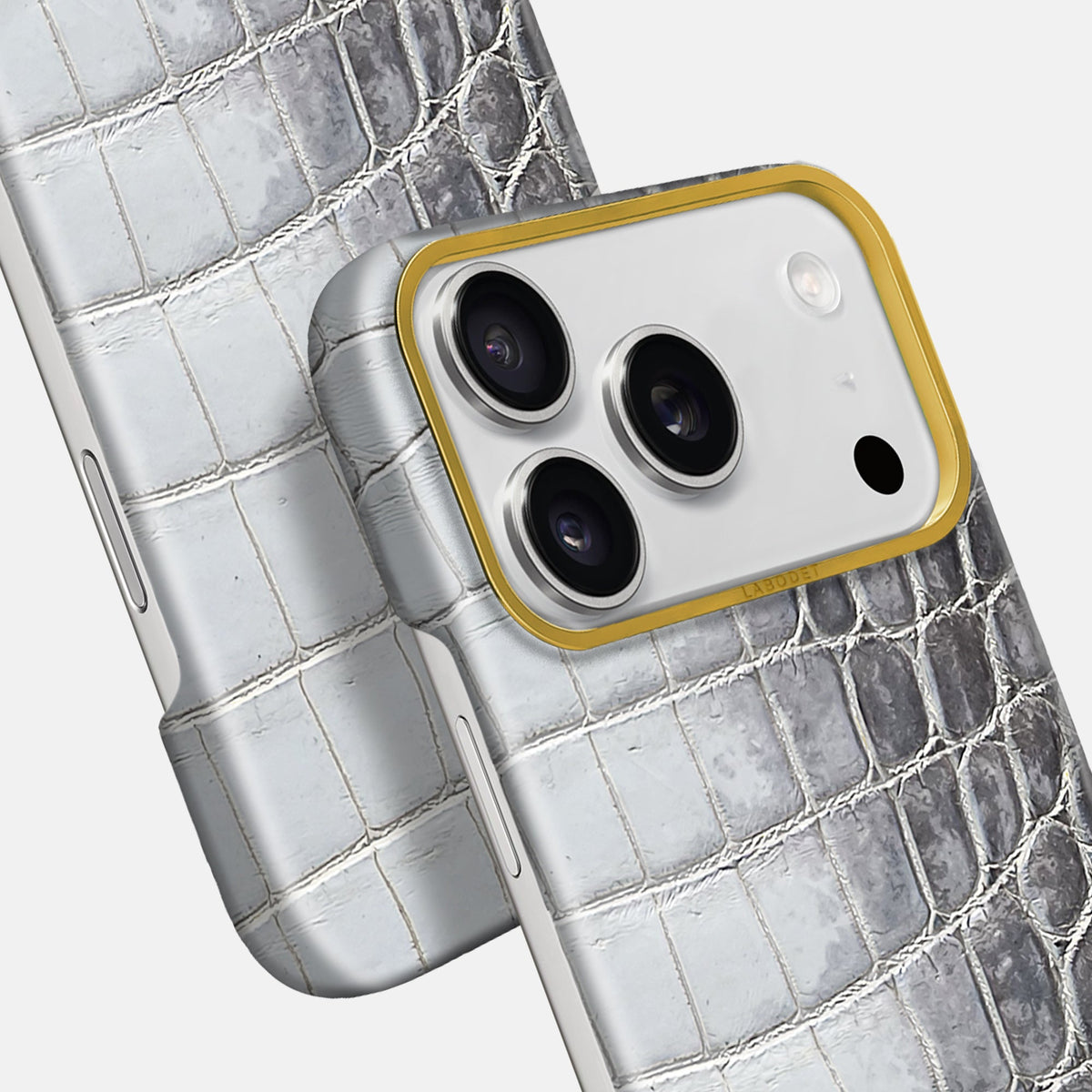 Classic Case For iPhone 18 Pro Max In Himalayan Crocodile -5 | Silver-Gold