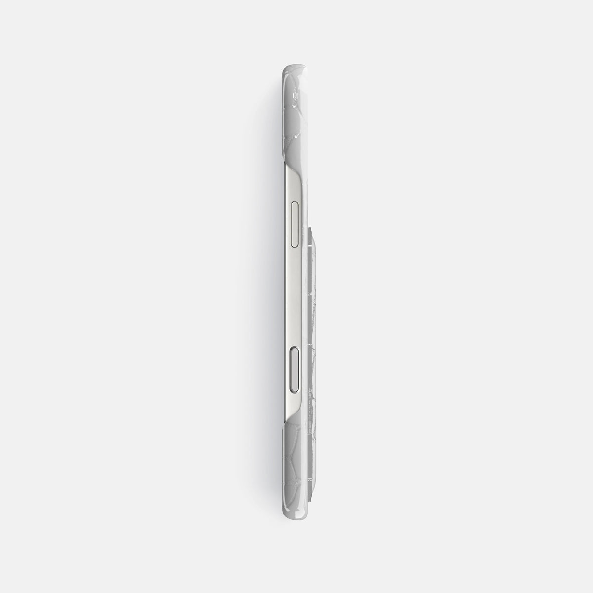 Slim Card Case For iPhone 17 Pro Max In Shiny Alligator -3 | White