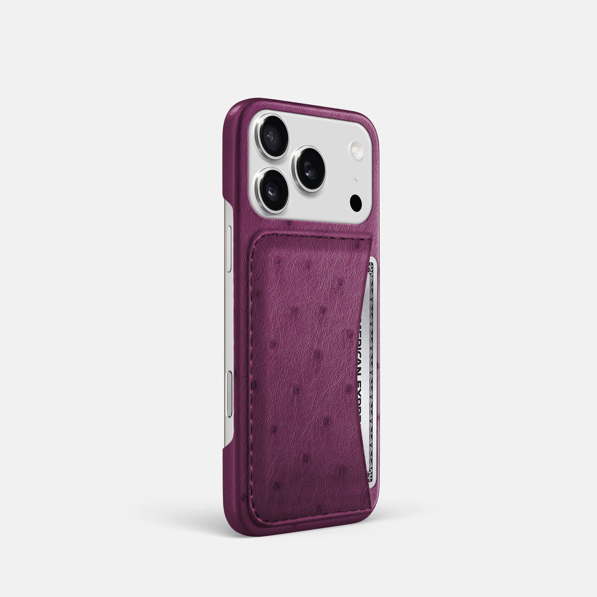 Slim Card Case For iPhone 17 Pro In Ostrich -2 | Purple