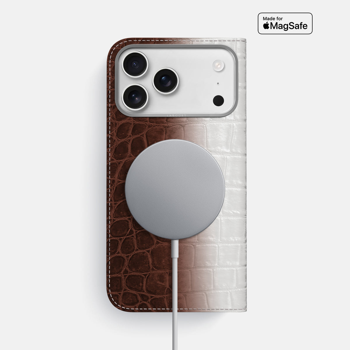 Folio Case For iPhone 17 Pro Max In Himalayan Crocodile -3 | Dark-Brown-Steel