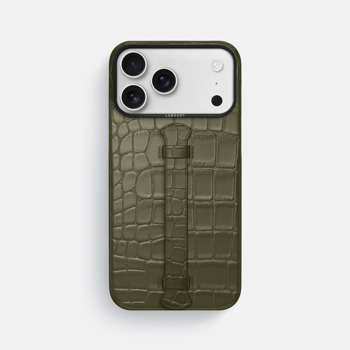Center Handle For iPhone 18 Pro Max In Alligator -1 | Kaki-Green-Black
