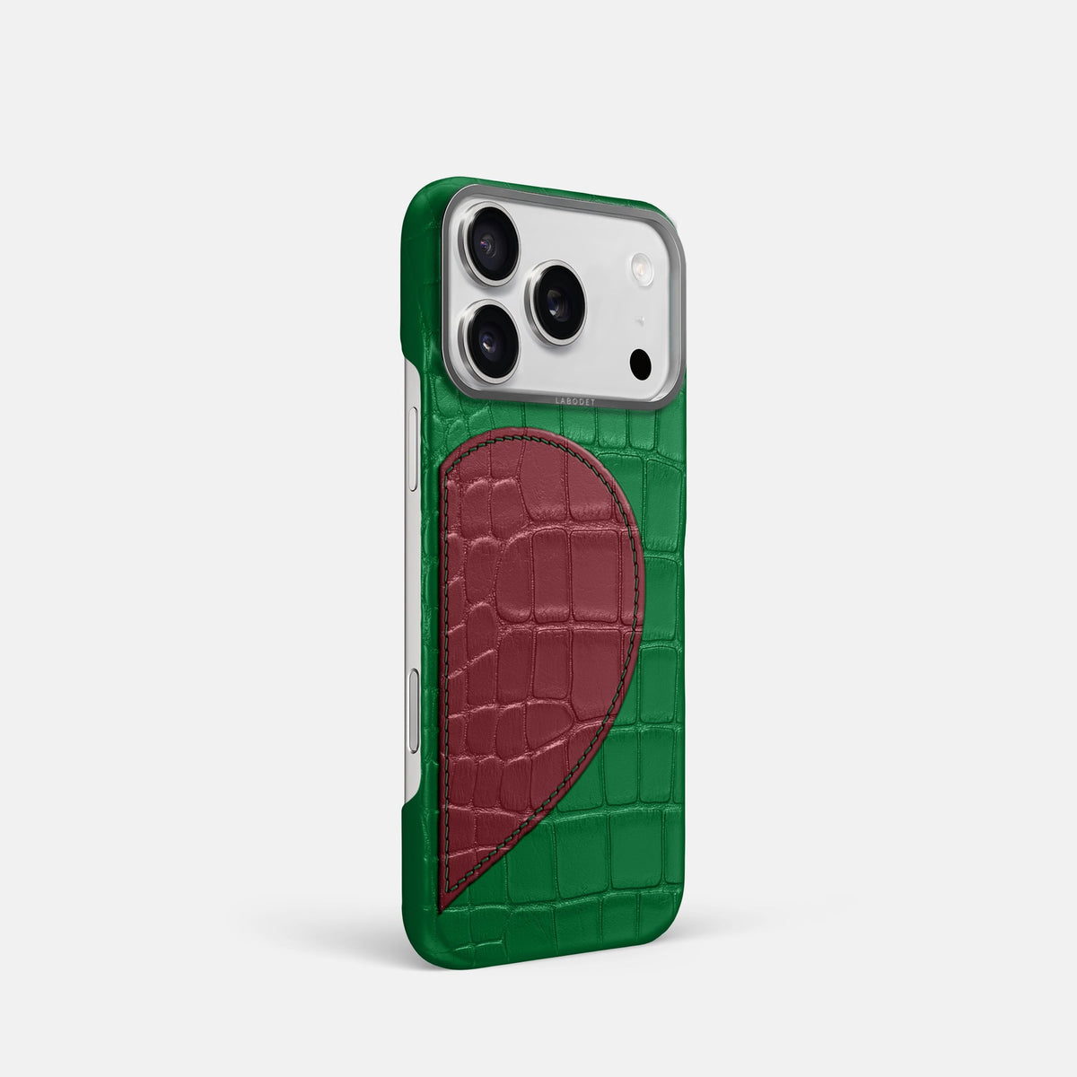 Classic Case With Half Heart - Right For iPhone 18 Pro In Alligator -2 | Forest-Green-Steel