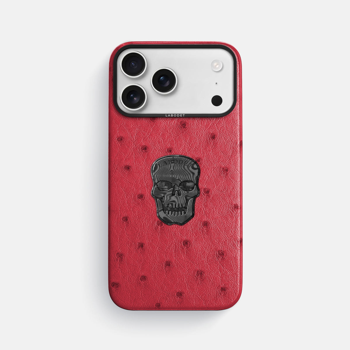 Classic Case With Carbon Skull For iPhone 17 Pro Max In Ostrich -1 | Red-Black