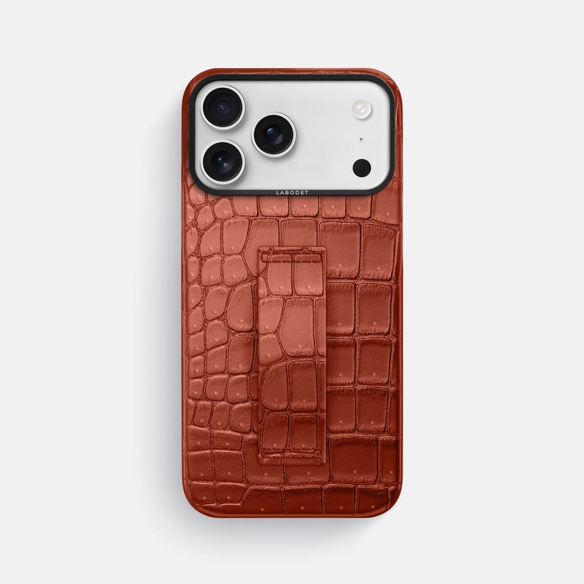 Finger Case For iPhone 18 Pro Max In Porosus Crocodile -1 | Nuts-Black
