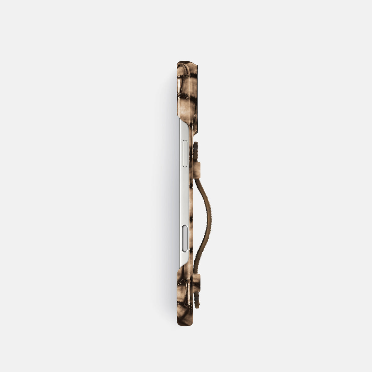 Center Handle For iPhone 17 Pro In Patina Alligator -2 | Etoupe-Black