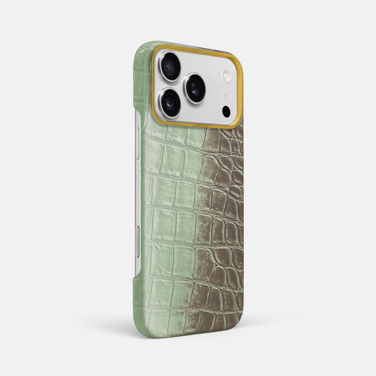 Classic Case For iPhone 18 Pro Max In Himalayan Crocodile -2 | Pistachio-Gold