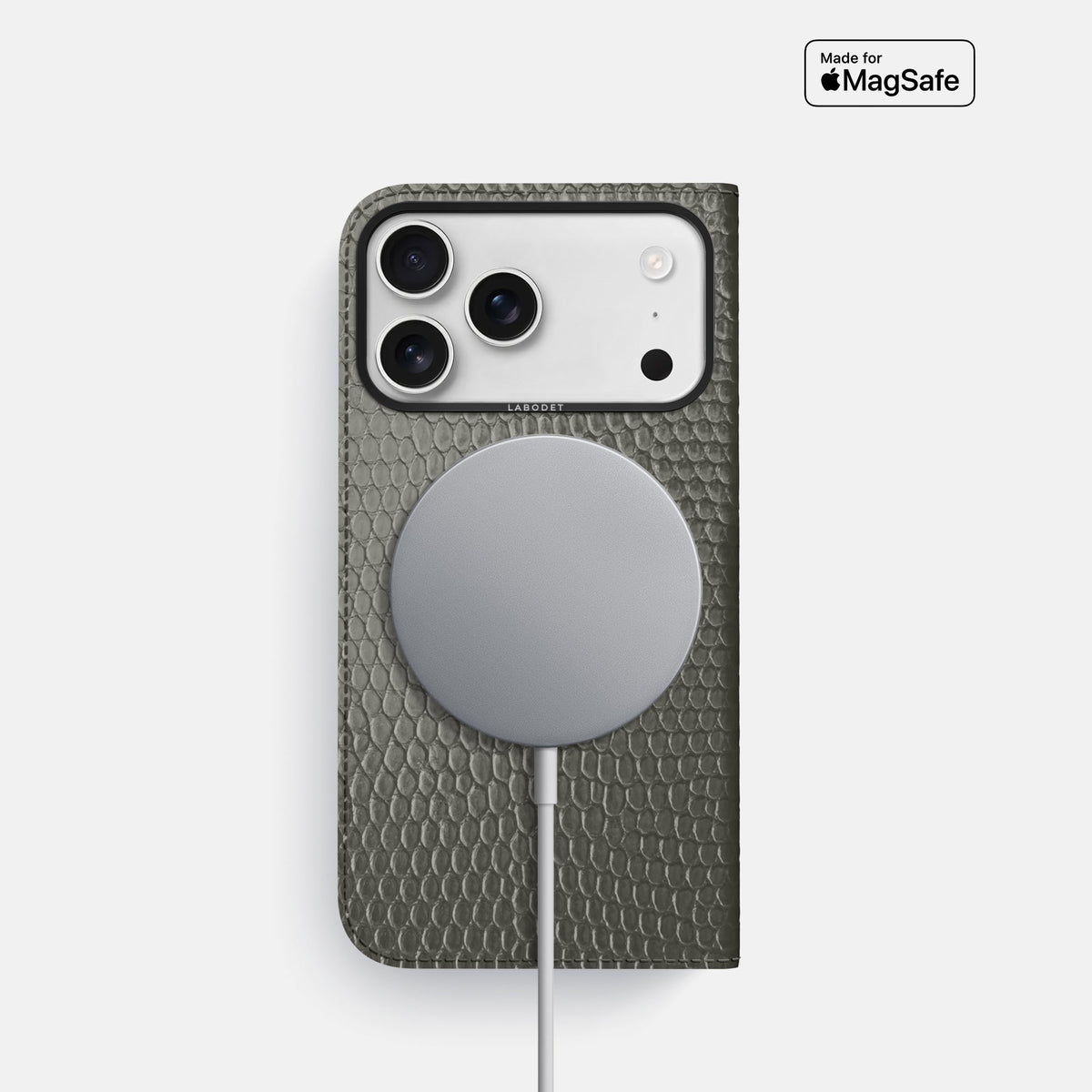 Folio Case For iPhone 18 Pro In Lizard -3 | Grey-Black