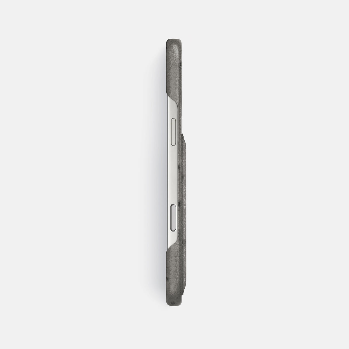 Slim Card Case For iPhone 17 Pro Max In Ostrich -3 | Grey