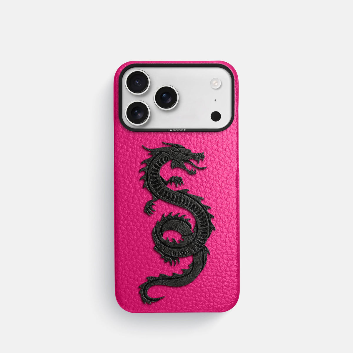Classic Case With Carbon Dragon For iPhone 18 Pro In Calf -1 | Magenta-Black