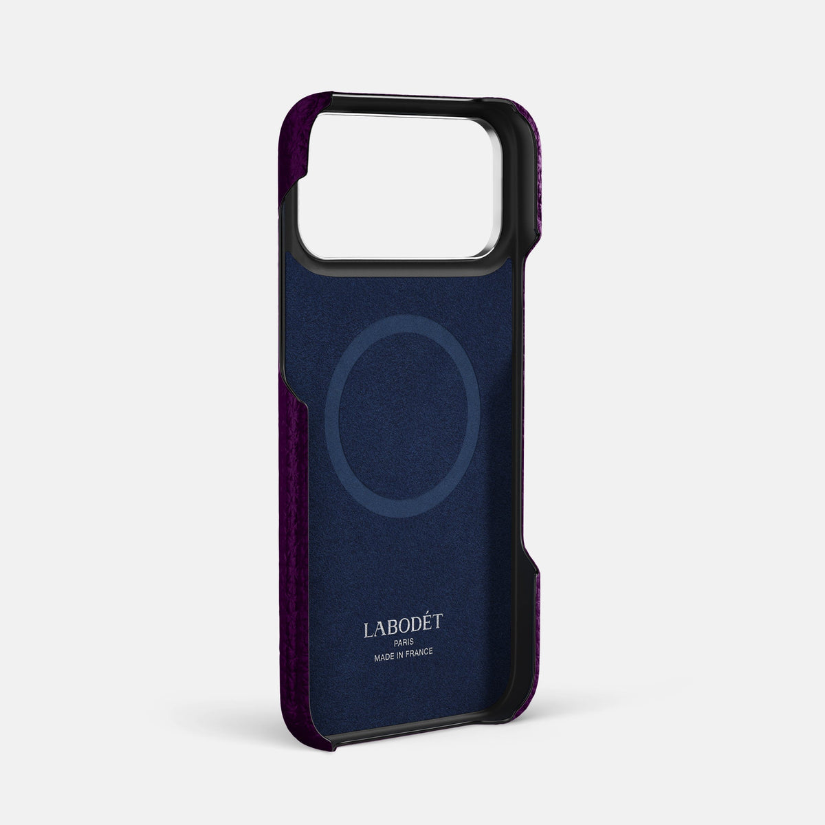 Double Card Case For iPhone 18 Pro Max In Calf -4 | Violet-Steel