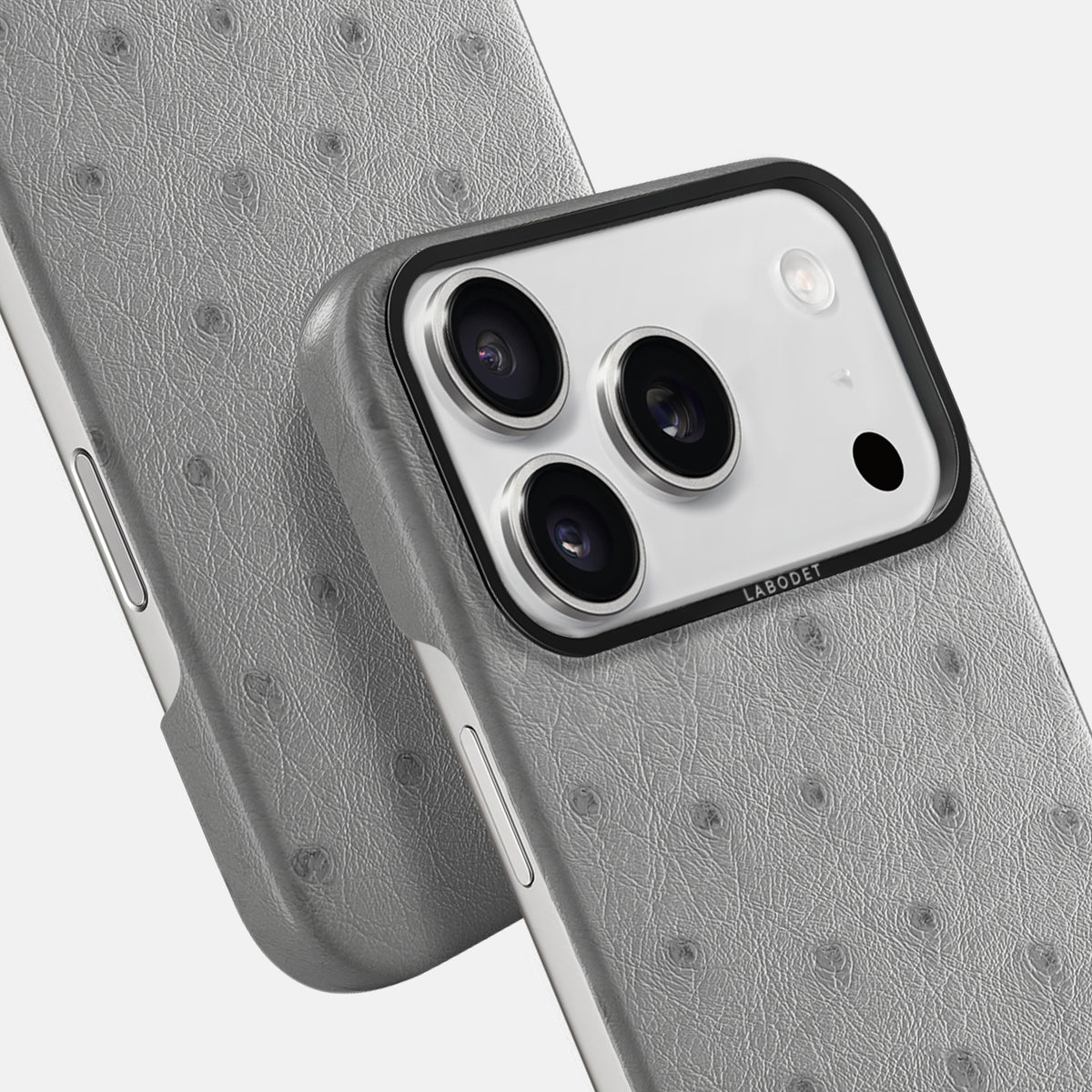 Classic Case For iPhone 17 Pro Max In Ostrich -6 | Silver-Black