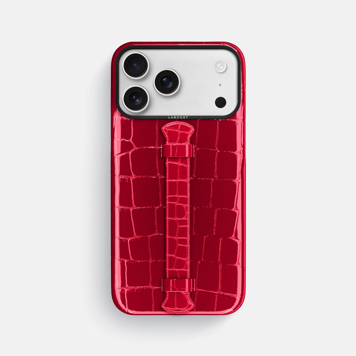Center Handle For iPhone 18 Pro Max In Shiny Alligator -1 | Cherry-Black